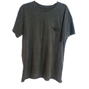 Bronxton Mens Supima Cotton Pocket T-Shirt Gray Garment Dyed Made in LA Basic‎